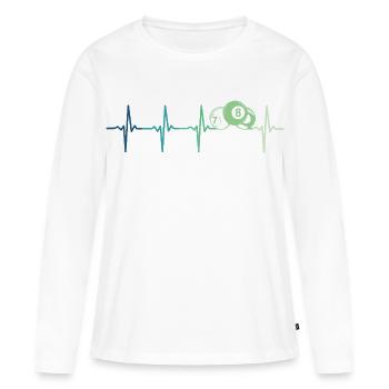 Billard boule de billard  - T-shirt manches longues Premium bio Femme - blanc - Devant - Julia (174cm)