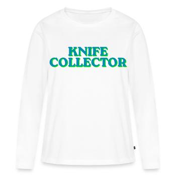 Look néon de collectionneur de lames - T-shirt manches longues Premium bio Femme - blanc - Devant - Julia (174cm)