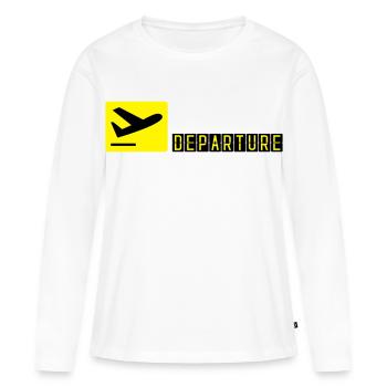 Avion qui décolle - T-shirt manches longues Premium bio Femme - blanc - Devant - Julia (174cm)