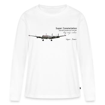 Super Constellation - T-shirt manches longues Premium bio Femme - blanc - Devant - Julia (174cm)