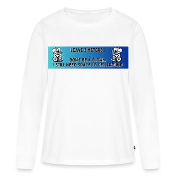 Autoaufkleber eines Rollstuhlclowns # - Frauen Premium Bio Langarmshirt - Weiß - Vorne - Julia (174cm)