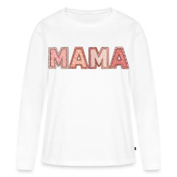 Chemise patchwork de maman pour mamans - T-shirt manches longues Premium bio Femme - blanc - Devant - Julia (174cm)