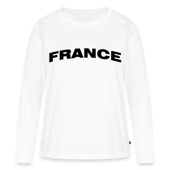Frankreich - Frauen Premium Bio Langarmshirt - Weiß - Vorne - Julia (174cm)