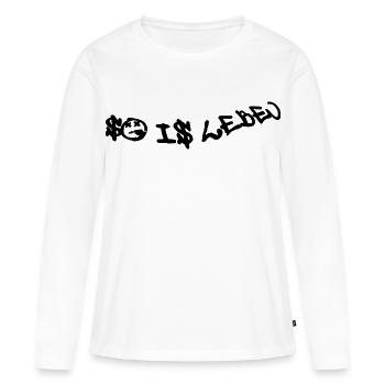 So is Leben - Frauen Premium Bio Langarmshirt - Weiß - Vorne - Julia (174cm)
