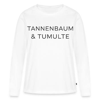 Sapin de Noël et émeutes - T-shirt manches longues Premium bio Femme - blanc - Devant - Julia (174cm)
