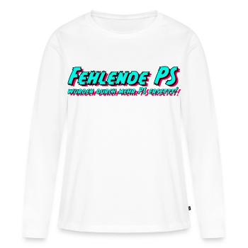 Fehlende PS wurden durch mehr PS ersetzt! - Frauen Premium Bio Langarmshirt - Weiß - Vorne - Julia (174cm)