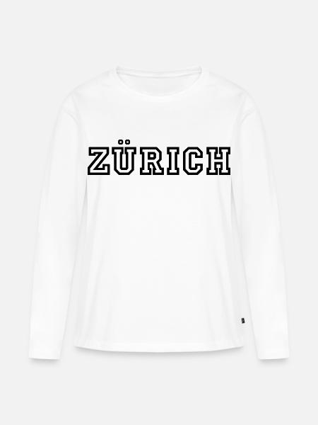 Zürich - Frauen Premium Bio Langarmshirt - Weiß