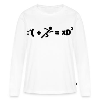 Läufer Formel - Frauen Premium Bio Langarmshirt - Weiß - Vorne - Julia (174cm)