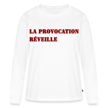 LA PROVOCATION RÉVEILLE - T-shirt manches longues Premium bio Femme - blanc - Devant - Julia (174cm)