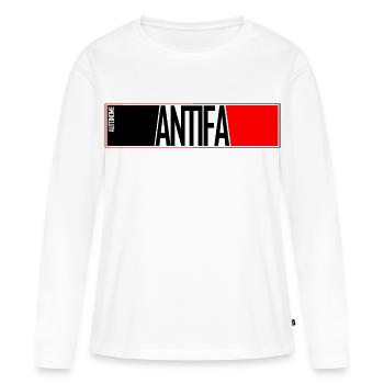 Antifa autonome - T-shirt manches longues Premium bio Femme - blanc - Devant - Julia (174cm)