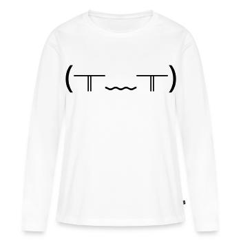 Pleurer Émotions (╥_╥) Des larmes violentes - T-shirt manches longues Premium bio Femme - blanc - Devant - Julia (174cm)