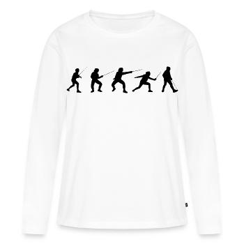 Tactiques d’escrime - T-shirt manches longues Premium bio Femme - blanc - Devant - Julia (174cm)