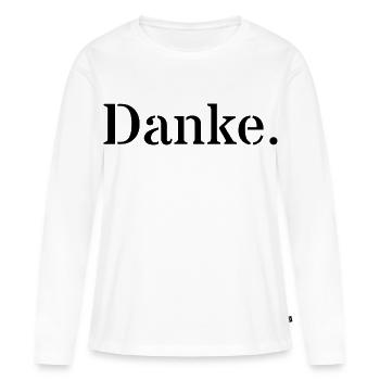 Merci - T-shirt manches longues Premium bio Femme - blanc - Devant - Julia (174cm)