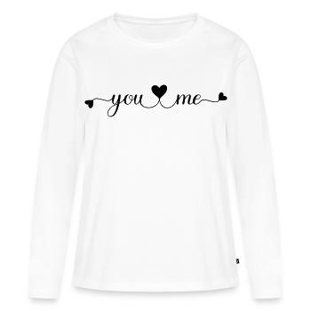 You and Me - Women's Premium Organic Long Sleeve Shirt - white - Front - Julia (174cm)
