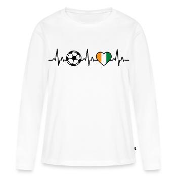 Côte d’Ivoire Football Heartbeat Côte d’Ivoire - T-shirt manches longues Premium bio Femme - blanc - Devant - Julia (174cm)