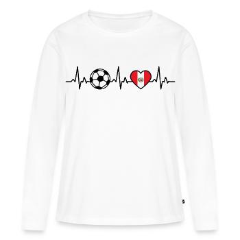 Peru Football Heartbeat Peru - Women's Premium Organic Long Sleeve Shirt - white - Front - Julia (174cm)
