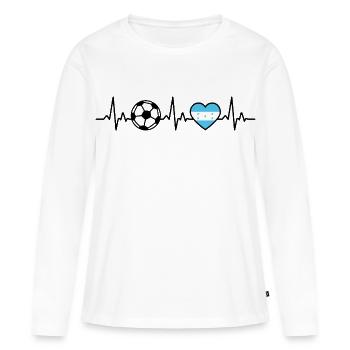 Honduras Fußball Herzschlag Honduras - Frauen Premium Bio Langarmshirt - Weiß - Vorne - Julia (174cm)