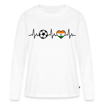 India Football Heartbeat India - Women's Premium Organic Long Sleeve Shirt - white - Front - Julia (174cm)