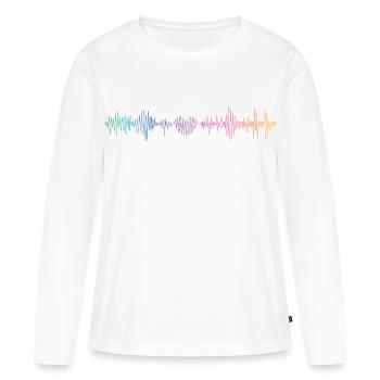 music_beat - T-shirt manches longues Premium bio Femme - blanc - Devant - Julia (174cm)