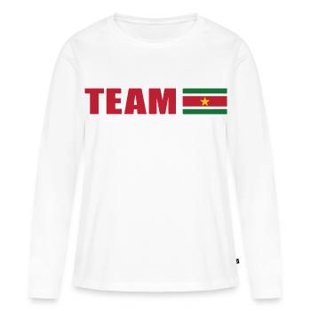 Support-Team Surinam - Frauen Premium Bio Langarmshirt - Weiß - Vorne - Julia (174cm)
