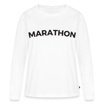marathon - T-shirt manches longues Premium bio Femme - blanc - Devant - Julia (174cm)