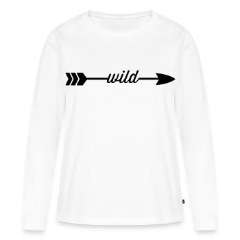 Sauvage - T-shirt manches longues Premium bio Femme - blanc - Devant - Julia (174cm)
