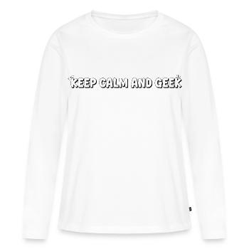 geekshirt - T-shirt manches longues Premium bio Femme - blanc - Devant - Julia (174cm)