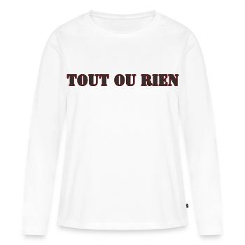TOUT OU RIEN - T-shirt manches longues Premium bio Femme - blanc - Devant - Julia (174cm)
