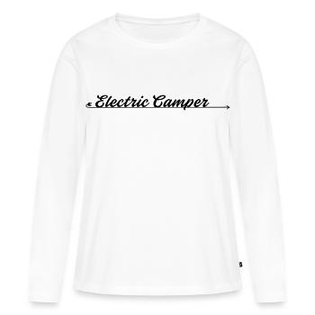 Camping-car électrique | Le motif des voyageurs en e-mobile - T-shirt manches longues Premium bio Femme - blanc - Devant - Julia (174cm)