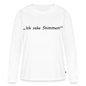 Je suis d'accord - psycho - T-shirt manches longues Premium bio Femme - blanc - Devant - Julia (174cm)