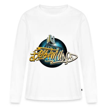 Dortmund - T-shirt manches longues Premium bio Femme - blanc - Devant - Julia (174cm)