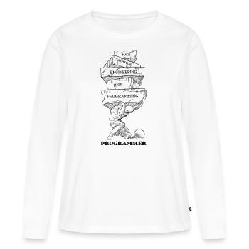 Problèmes de programmation - T-shirt manches longues Premium bio Femme - blanc - Devant - Julia (174cm)