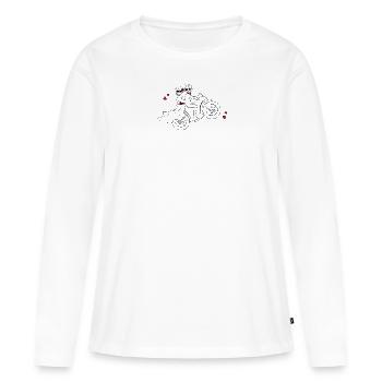 Mariés à moto - T-shirt manches longues Premium bio Femme - blanc - Devant - Julia (174cm)