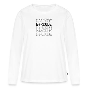 B4RCODE. Noir non rempli - T-shirt manches longues Premium bio Femme - blanc - Devant - Julia (174cm)