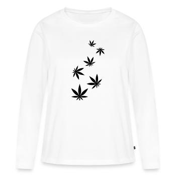 Hanf Blatt Icon - Frauen Premium Bio Langarmshirt - Weiß - Vorne - Julia (174cm)