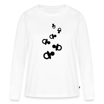 Sucette Bébé - T-shirt manches longues Premium bio Femme - blanc - Devant - Julia (174cm)