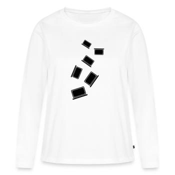 Laptop Pc Büro - Frauen Premium Bio Langarmshirt - Weiß - Vorne - Julia (174cm)