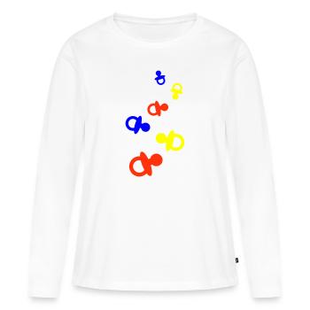 Sucette Bébé - T-shirt manches longues Premium bio Femme - blanc - Devant - Julia (174cm)