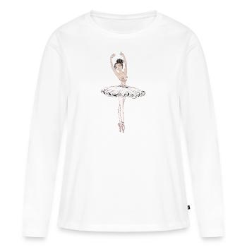 Ballettänzerin - Frauen Premium Bio Langarmshirt - Weiß - Vorne - Julia (174cm)