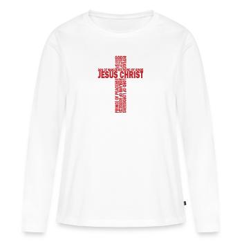 Jésus-Christ Faith Don - T-shirt manches longues Premium bio Femme - blanc - Devant - Julia (174cm)