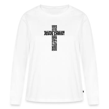 Jésus-Christ Faith Don - T-shirt manches longues Premium bio Femme - blanc - Devant - Julia (174cm)