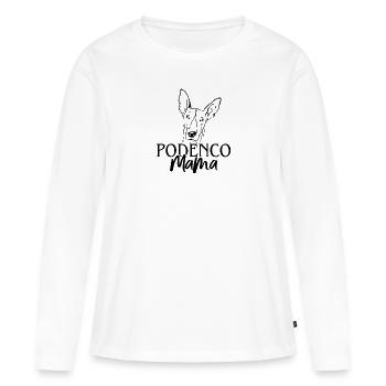 Podenco Mom Mom Dog Dog Dog Head - Women's Premium Organic Long Sleeve Shirt - white - Front - Julia (174cm)