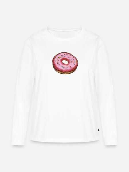 Donut love - Frauen Premium Bio Langarmshirt - Weiß