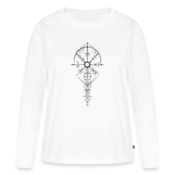 Conception de l’amulette runique nordique - T-shirt manches longues Premium bio Femme - blanc - Devant - Julia (174cm)