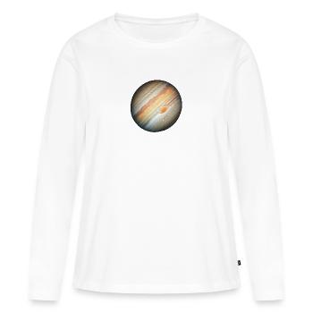 Jupiter & riesiger roter Fleck - Frauen Premium Bio Langarmshirt - Weiß - Vorne - Julia (174cm)