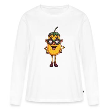 fruit - T-shirt manches longues Premium bio Femme - blanc - Devant - Julia (174cm)
