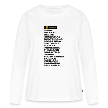 Abflug Neon Schild Reisestil - Frauen Premium Bio Langarmshirt - Weiß - Vorne - Julia (174cm)