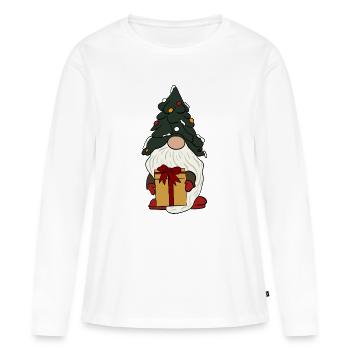 Brownie - T-shirt manches longues Premium bio Femme - blanc - Devant - Julia (174cm)