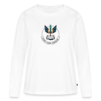 Quest. Code. Conquérir l’emblème - T-shirt manches longues Premium bio Femme - blanc - Devant - Julia (174cm)