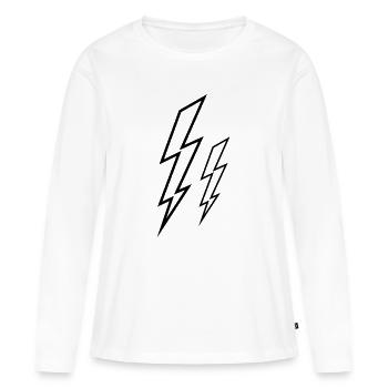 Blitze - Frauen Premium Bio Langarmshirt - Weiß - Vorne - Julia (174cm)